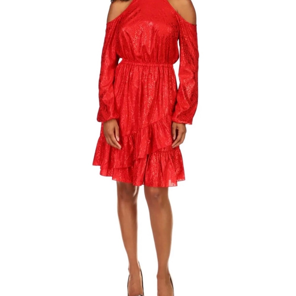 Michael Kors red cold shoulder dress size XL NEW Holiday party dress ❤️